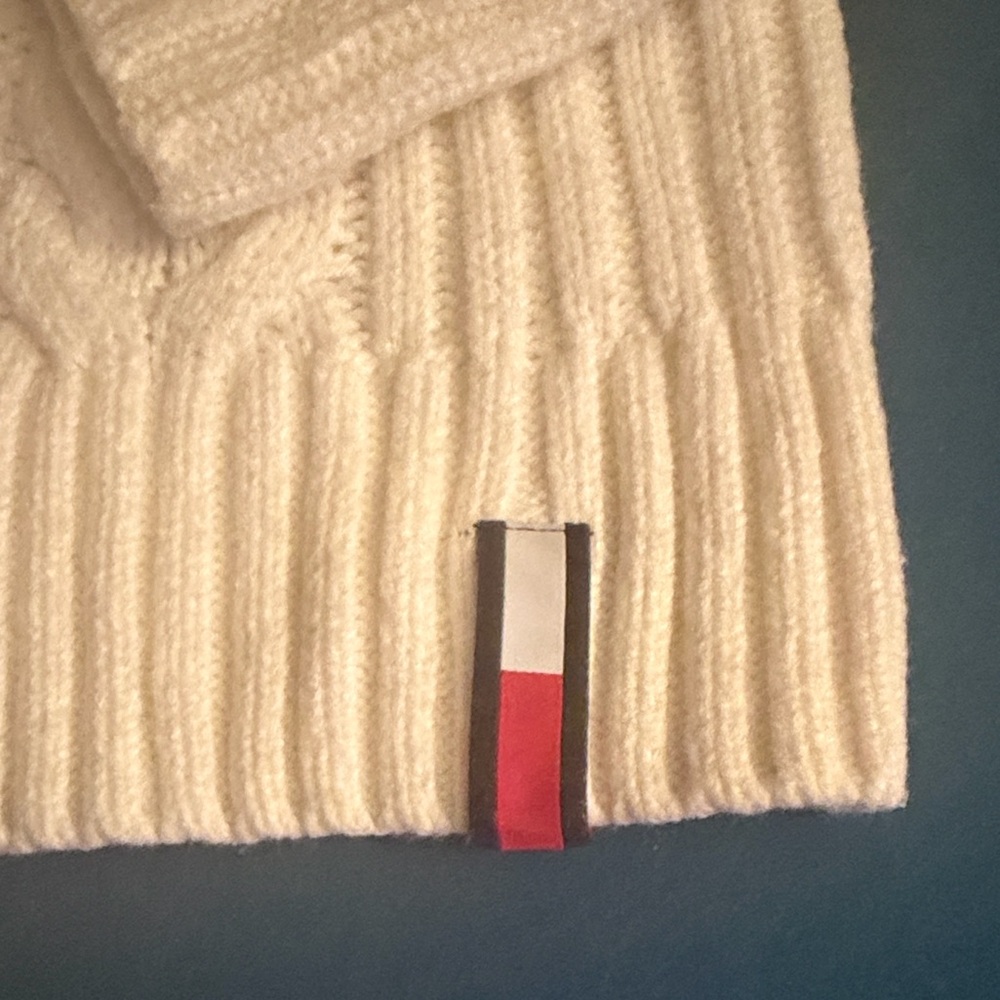 Tommy Hilfiger Cream Cable Knit Turtleneck Sweater - Picture 3 of 11